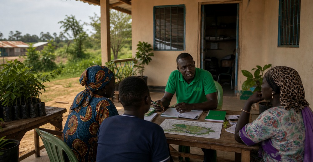 South Sudanese GPSS field office contact scene